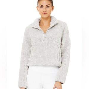 Alo yoga - Shanti half zip Sherpa, Dove Grey XS